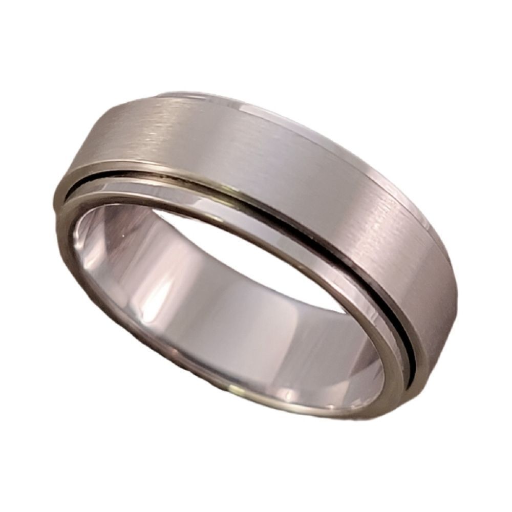 New Unisex Stainless Steel Spinner Ring Band